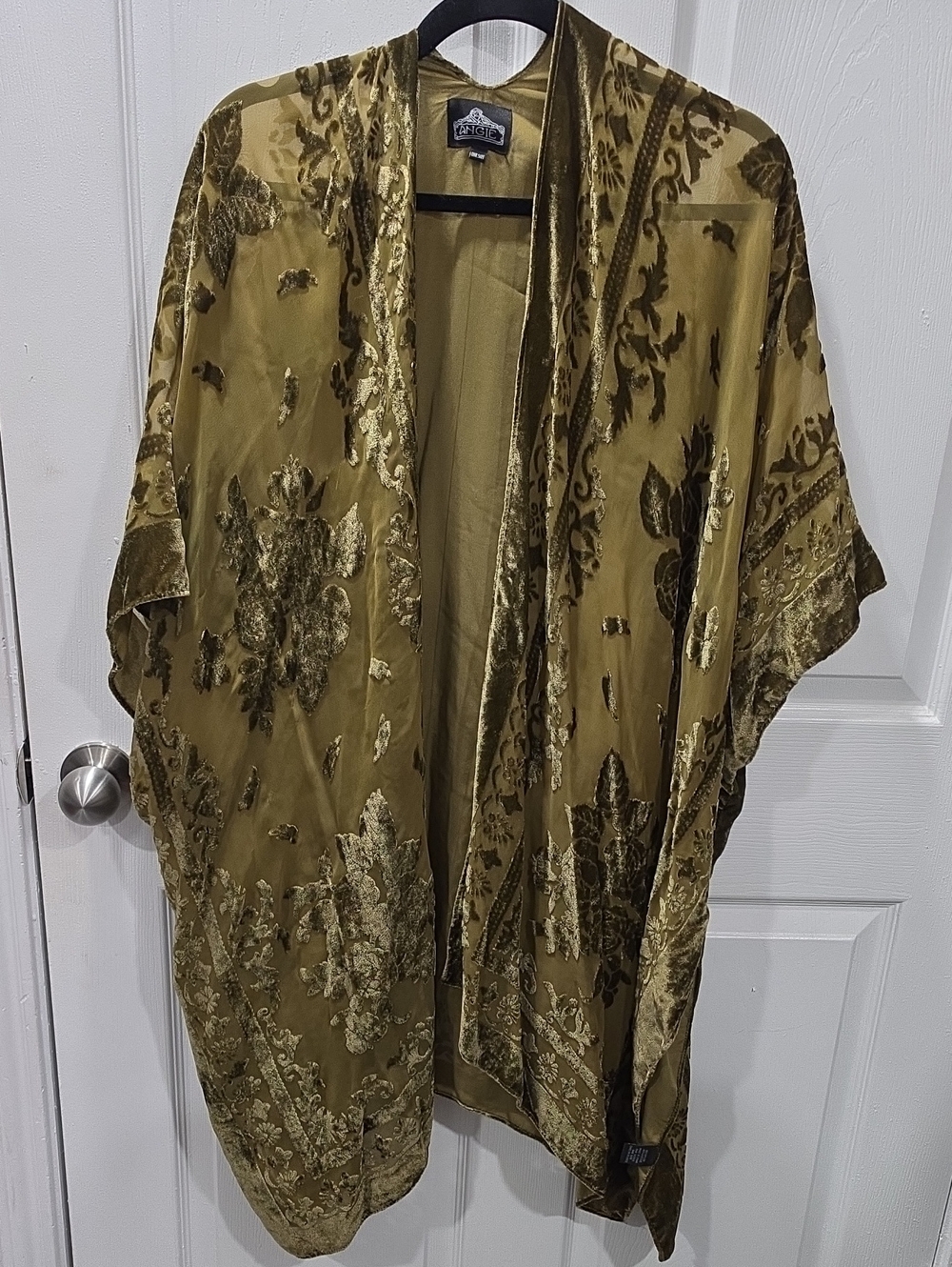 Olive Velvet Burnout Kimono